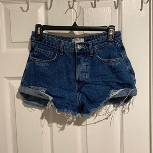 Distressed Medium Wash Shorts